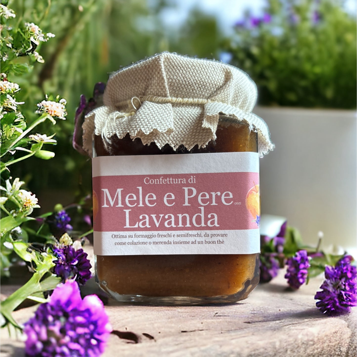 Apple, pear and lavender jam