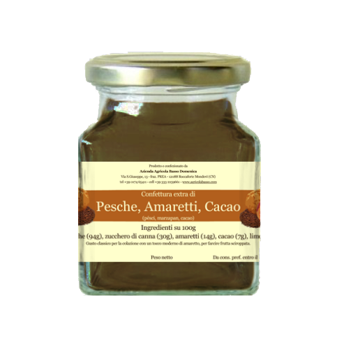 Confettura di Pesche, Amaretti e Cacao