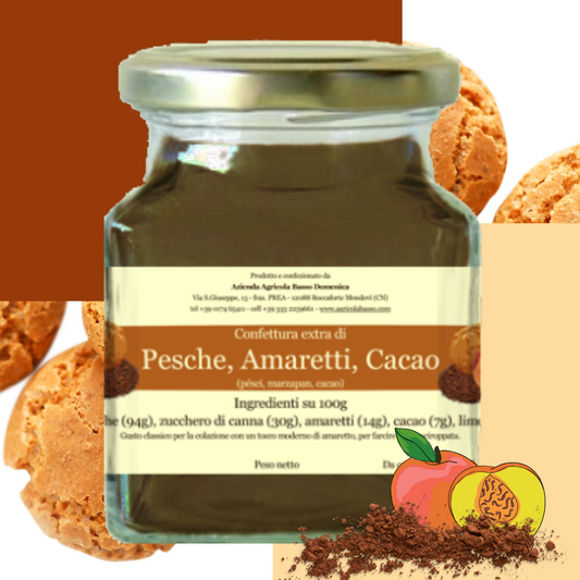 Confettura di Pesche, Amaretti e Cacao